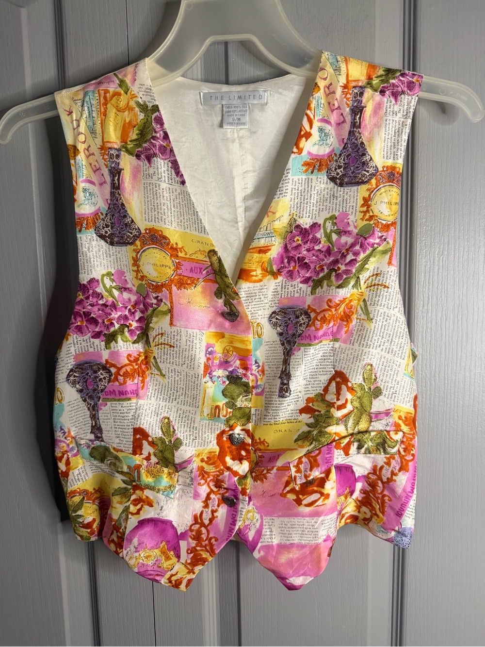 The Limited- Vintage Floral Silk Vest from the 90’s